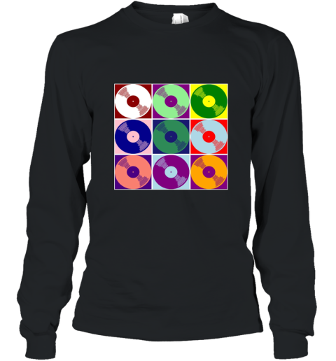 Cool Colorful Vinyl Record Music Pop Style Art T shirt Long Sleeve