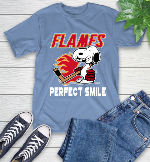 NHL Calgary Flames Snoopy Perfect Smile The Peanuts Movie Hockey T Shirt T-Shirt 12
