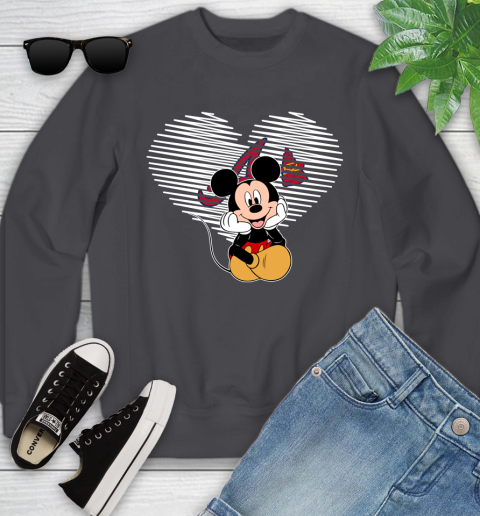 MLB Atlanta Braves The Heart Mickey Mouse Disney Baseball T Shirt_000 Youth Sweatshirt 5