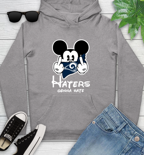 NFL Los Angeles Rams Haters Gonna Hate Mickey Mouse Disney Football T Shirt Youth Hoodie 6