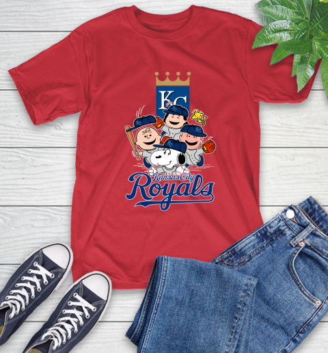 MLB Kansas City Royals Snoopy Charlie Brown Woodstock The Peanuts Movie Baseball T Shirt_000 T-Shirt 11