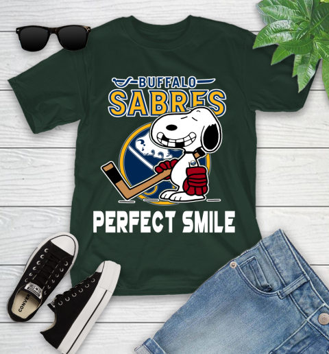 NHL Buffalo Sabres Snoopy Perfect Smile The Peanuts Movie Hockey T Shirt Youth T-Shirt 5