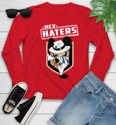 NHL Hey Haters Mickey Hockey Sports Vegas Golden Knights Youth Long Sleeve 11