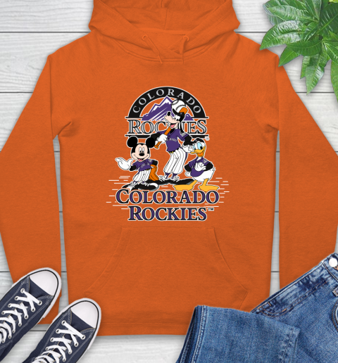 MLB Colorado Rockies Mickey Mouse Donald Duck Goofy Baseball T Shirt Hoodie 4