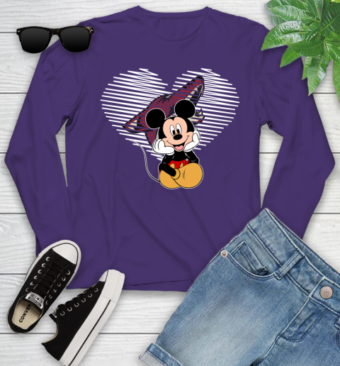 NHL Arizona Coyotes The Heart Mickey Mouse Disney Hockey Youth Long Sleeve 4