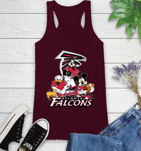 NFL Atlanta Falcons Mickey Mouse Donald Duck Goofy Football Shirt Racerback Tank 2