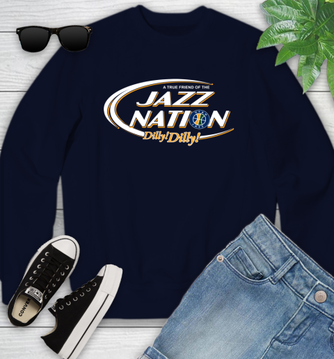 NBA A True Friend Of The Utah Jazz Dilly Dilly Basketball Sports Youth Sweatshirt Navy NBA A True Friend Of The Utah Jazz Dilly Dilly Basketball Sports Youth Sweatshirt 2
