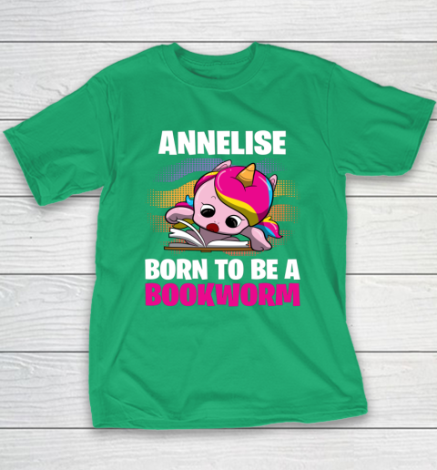 Annelise Born To Be A Bookworm Unicorn Youth T-Shirt 5