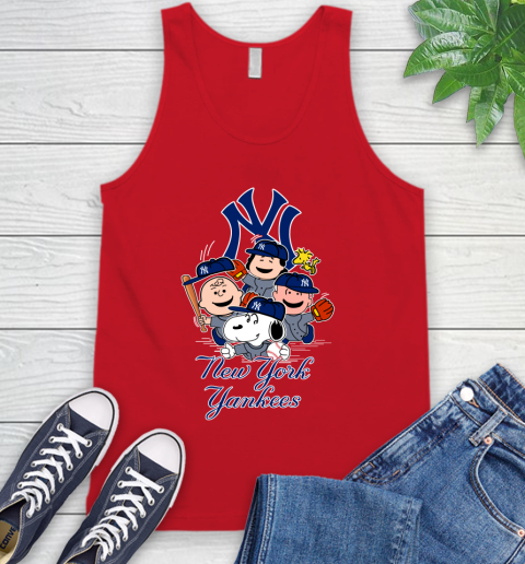 MLB New York Yankees Snoopy Charlie Brown Woodstock The Peanuts Movie Baseball T Shirt_000 Tank Top 5