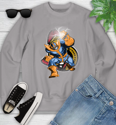 Ottawa Senators NHL Hockey Thanos Avengers Infinity War Marvel Youth Sweatshirt 3