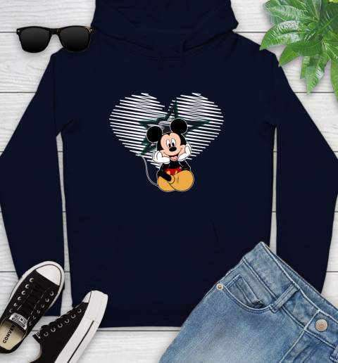 NHL Dallas Stars The Heart Mickey Mouse Disney Hockey Youth Hoodie 3
