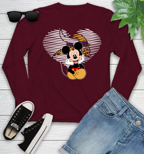 NFL Minnesota Vikings The Heart Mickey Mouse Disney Football T Shirt_000 Youth Long Sleeve 6