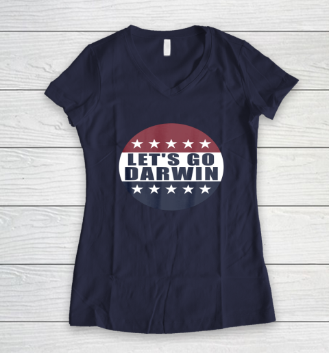 Let's Go Darwin Shirts Women's V-Neck T-Shirt 7