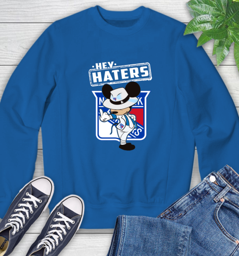 NHL Hey Haters Mickey Hockey Sports New York Rangers Sweatshirt 9