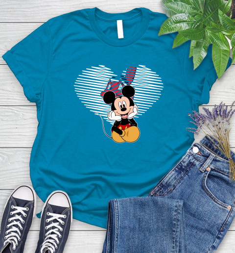 MLB Cleveland Indians The Heart Mickey Mouse Disney Baseball T Shirt_000 Women's T-Shirt 10