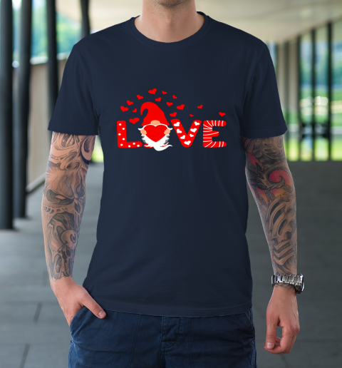Valentine's Day LOVE Gnomies Holding Red Heart Valentine T-Shirt 2