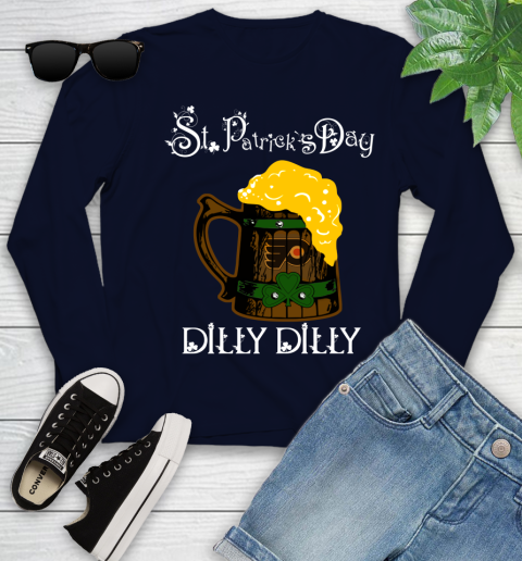 NHL Philadelphia Flyers St Patrick's Day Dilly Dilly Beer Hockey Sports Youth Long Sleeve 2