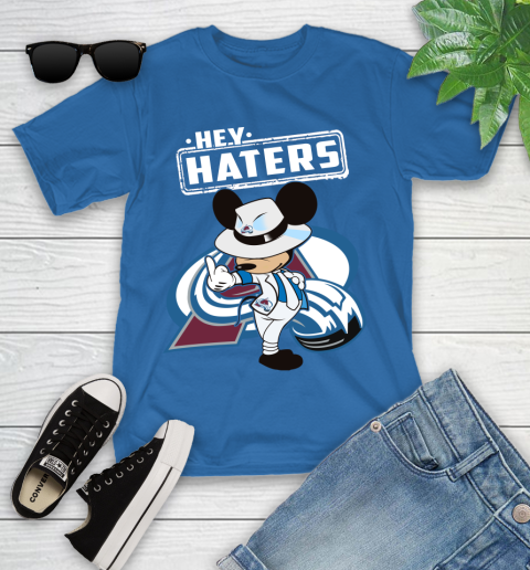 NHL Hey Haters Mickey Hockey Sports Colorado Avalanche Youth T-Shirt 12