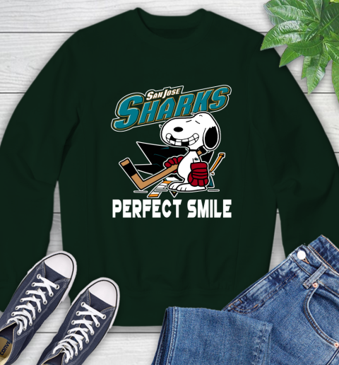NHL San Jose Sharks Snoopy Perfect Smile The Peanuts Movie Hockey T Shirt Sweatshirt 12