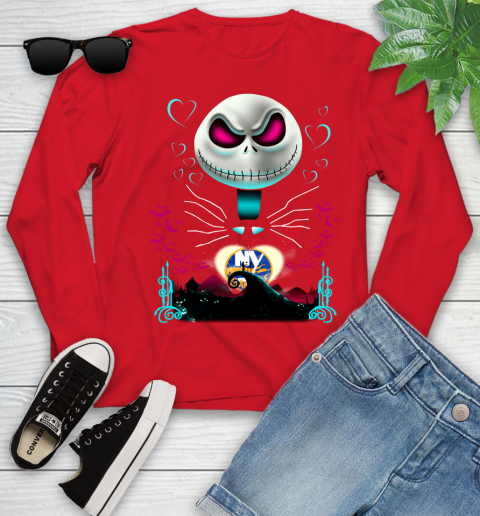 NHL New York Islanders Jack Skellington Sally The Nightmare Before Christmas Hockey Youth Long Sleeve 11