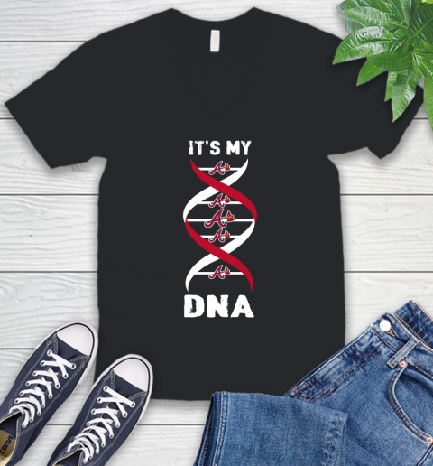 Atlanta Braves MLB Baseball It's My DNA Sports V-Neck T-Shirt