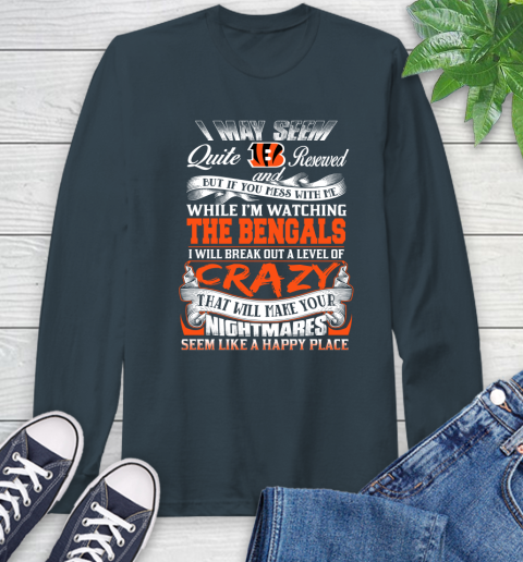 Cincinnati Bengals NFL Football Don't Mess With Me While I'm Watching My Team Long Sleeve T-Shirt 9