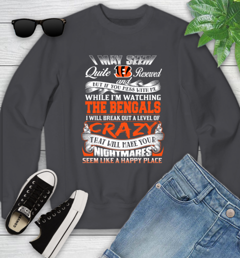 Cincinnati Bengals NFL Football Don't Mess With Me While I'm Watching My Team Youth Sweatshirt 5