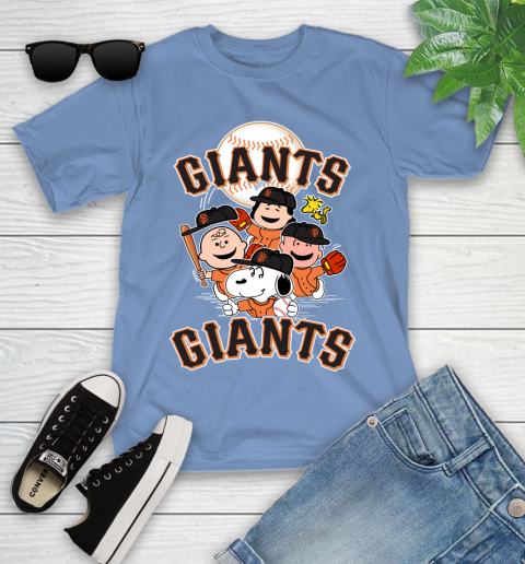 MLB San Francisco Giants Snoopy Charlie Brown Woodstock The Peanuts Movie Baseball T Shirt_000 Youth T-Shirt 15