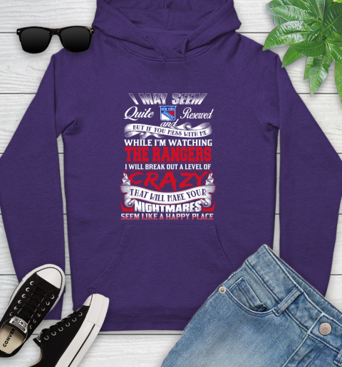 New York Rangers NHL Hockey Don't Mess With Me While I'm Watching My Team Youth Hoodie 5