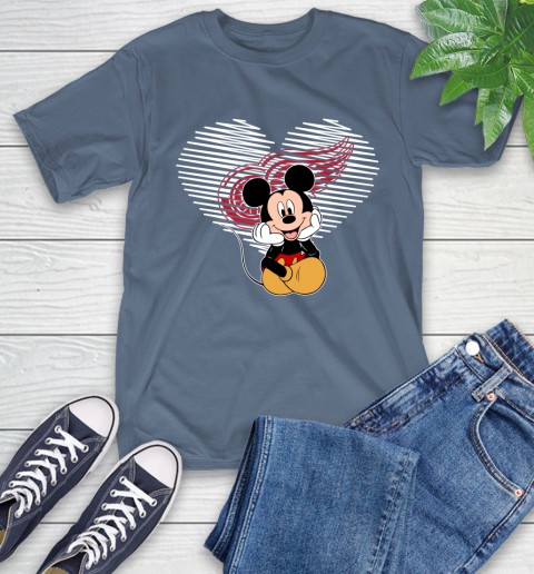 NHL Detroit Red Wings The Heart Mickey Mouse Disney Hockey T-Shirt 8