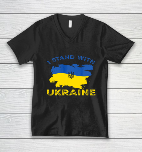 Ukraine Shirt Support Ukraine I Stand With Ukraine Ukrainian Flag V-Neck T-Shirt