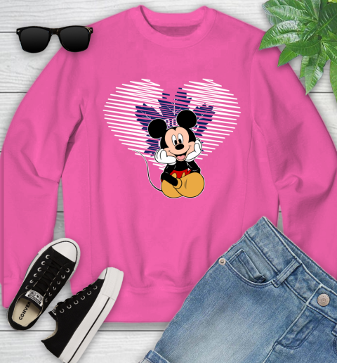 NHL Toronto Maple Leafs The Heart Mickey Mouse Disney Hockey Youth Sweatshirt 6