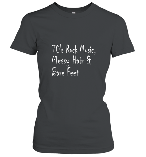 70_s Rock Music Messy Hair And Bare Feet Tshirt Women T-Shirt
