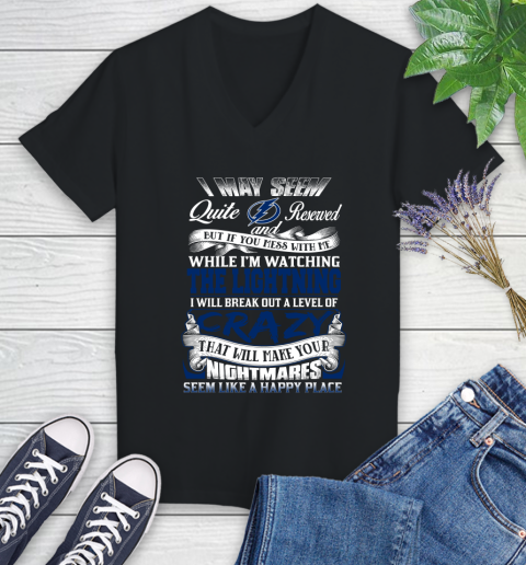 Tampa Bay Lightning NHL Hockey Don't Mess With Me While I'm Watching My Team Women's V-Neck T-Shirt