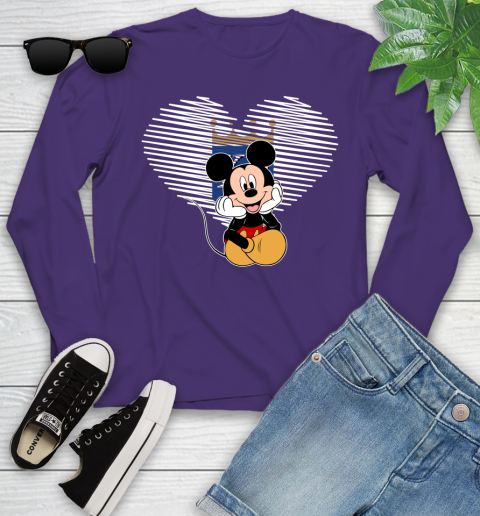 MLB Kansas City Royals The Heart Mickey Mouse Disney Baseball T Shirt_000 Youth Long Sleeve 4