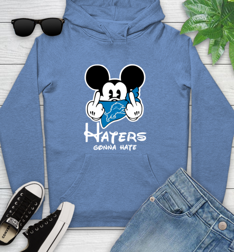 NFL Detroit Lions Haters Gonna Hate Mickey Mouse Disney Football T Shirt Youth Hoodie 13