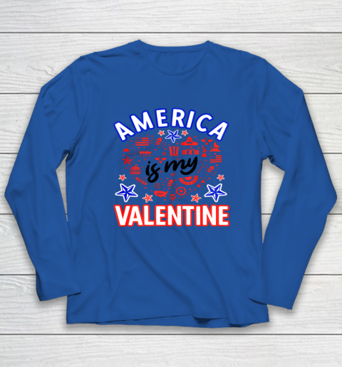 America is My Valentine Proud American Heart USA Long Sleeve T-Shirt 13