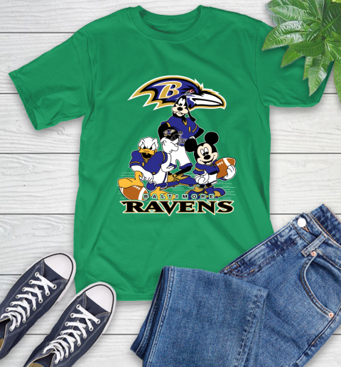 NFL Baltimore Ravens Mickey Mouse Donald Duck Goofy Football Shirt T-Shirt 7