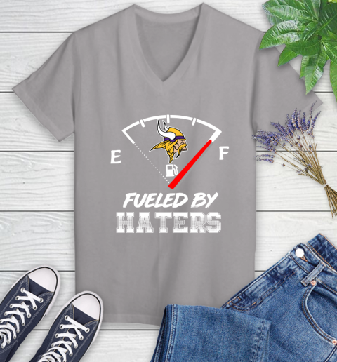 Minnesota Vikings NFL Football Fueled By Haters Sports Women's V-Neck T-Shirt 4