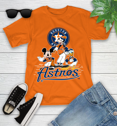 MLB Houston Astros Mickey Mouse Donald Duck Goofy Baseball T Shirt Youth T-Shirt 9