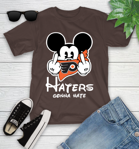 NHL Philadelphia Flyers Haters Gonna Hate Mickey Mouse Disney Hockey T Shirt Youth T-Shirt 7