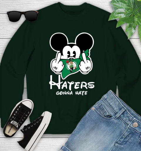 NBA Boston Celtics Haters Gonna Hate Mickey Mouse Disney Basketball T Shirt Youth Sweatshirt 9