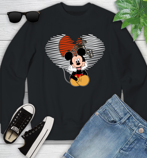 NFL Cleveland Browns The Heart Mickey Mouse Disney Football T Shirt_000 Youth Sweatshirt