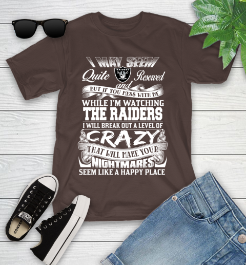Oakland Raiders NFL Football Don't Mess With Me While I'm Watching My Team Youth T-Shirt 7