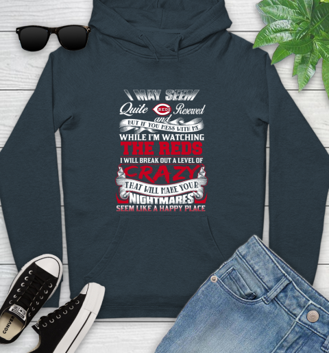 Cincinnati Reds MLB Baseball Don't Mess With Me While I'm Watching My Team Youth Hoodie 10