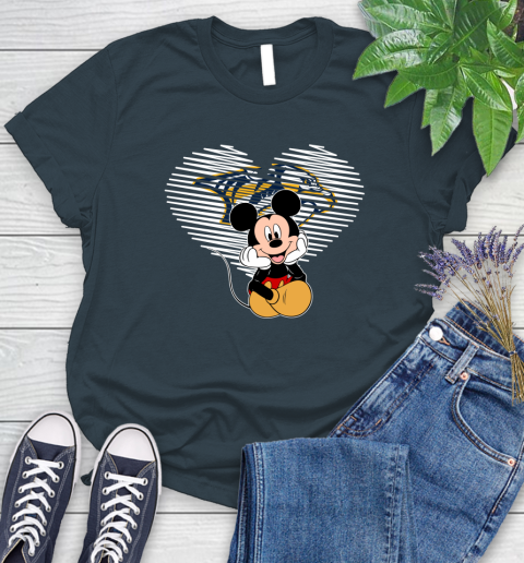 NHL Nashville Predators The Heart Mickey Mouse Disney Hockey Women's T-Shirt 11