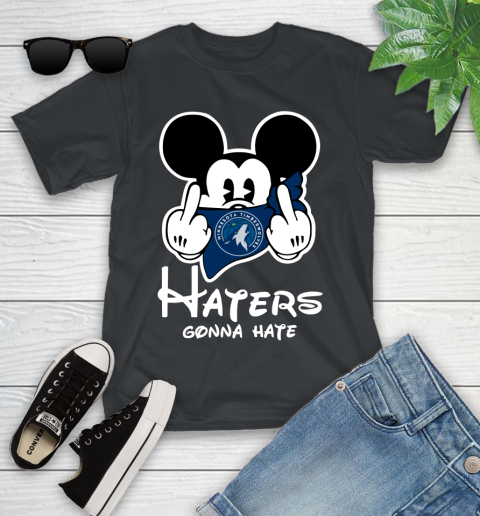 NBA Minnesota Timberwolves Haters Gonna Hate Mickey Mouse Disney Basketball T Shirt Youth T-Shirt
