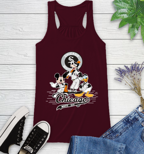 MLB Chicago White Sox Mickey Mouse Donald Duck Goofy Baseball T Shirt Racerback Tank 2