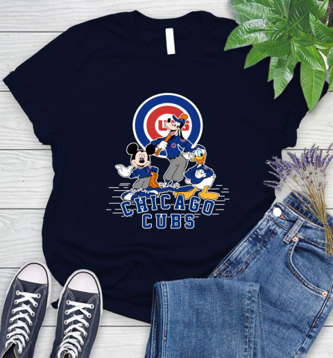 MLB Chicago Cubs Mickey Mouse Donald Duck Goofy Baseball T Shirt Women's T-Shirt 2