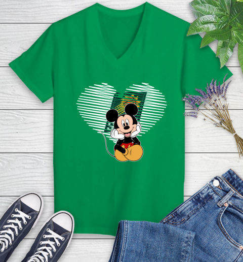 NBA Phoenix Suns The Heart Mickey Mouse Disney Basketball Women's V-Neck T-Shirt 5
